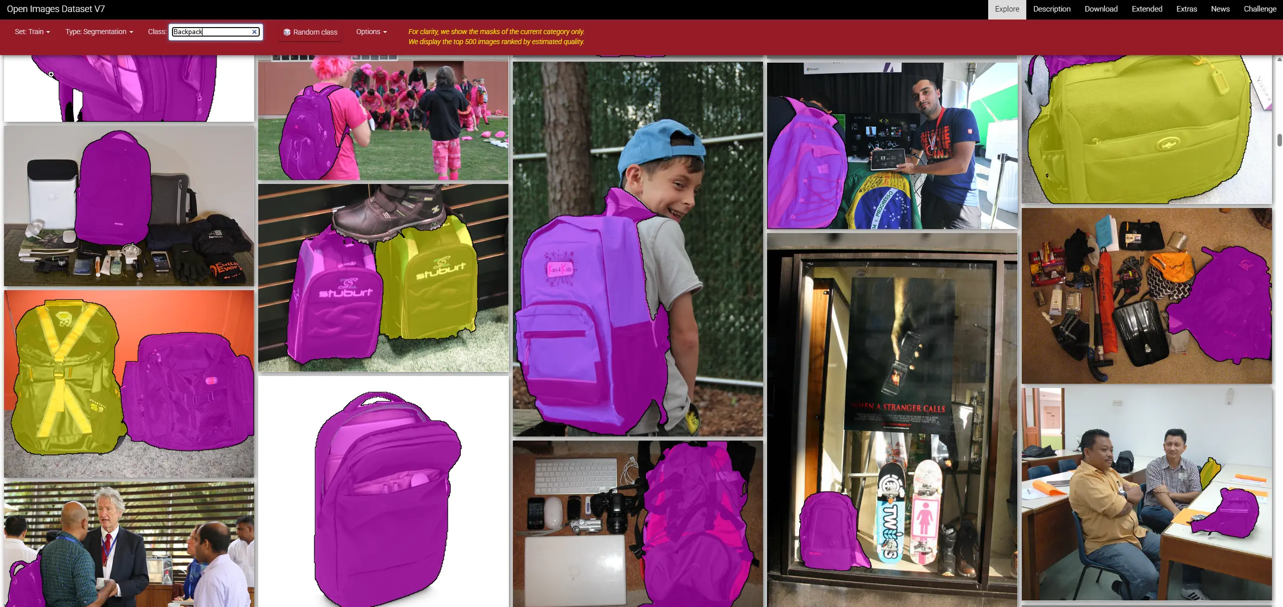Identify Backpacks in the Open Images Dataset